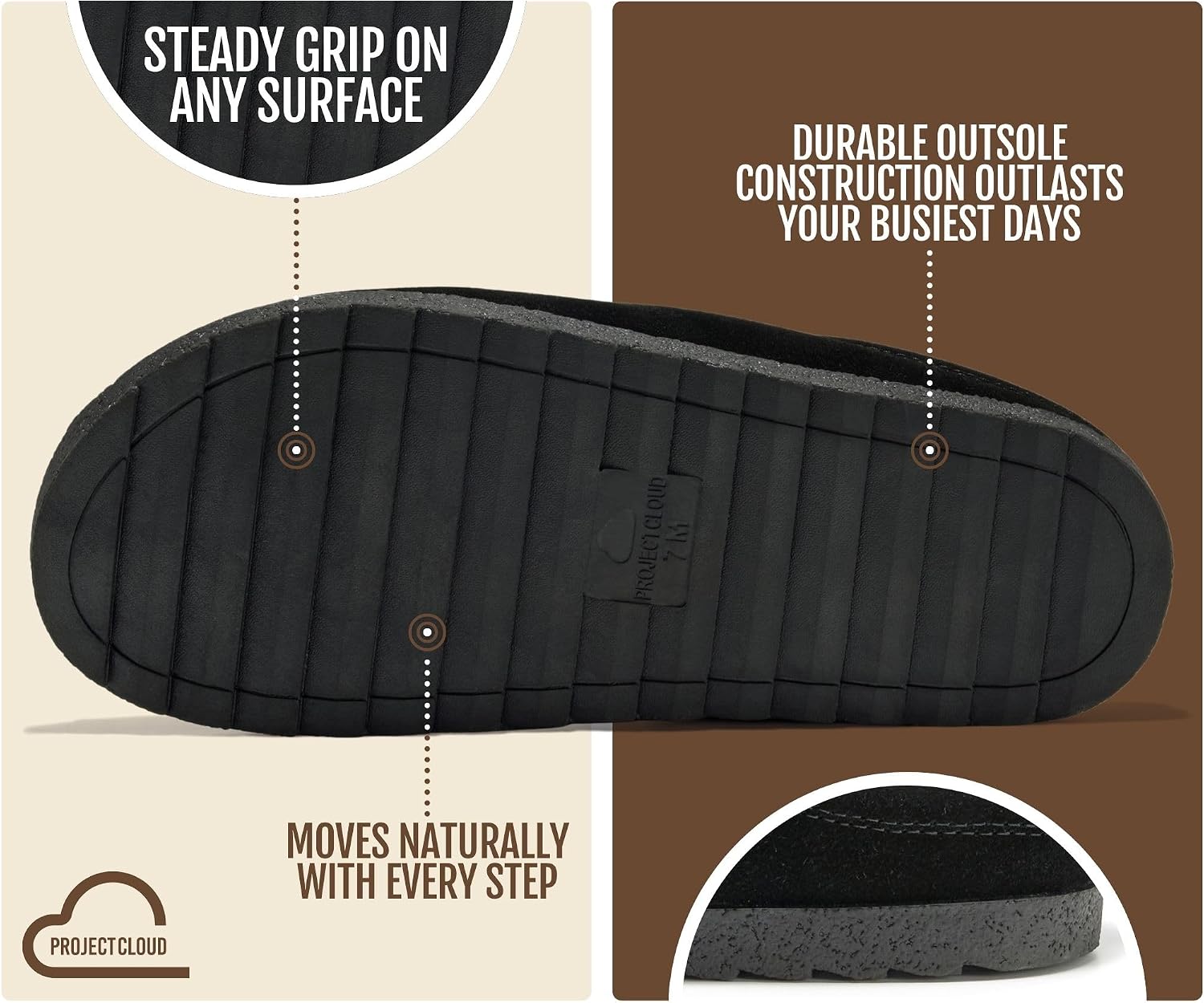 Detalle de Project Cloud REESE Genuine Suede Clogs for Women with Leather Lining