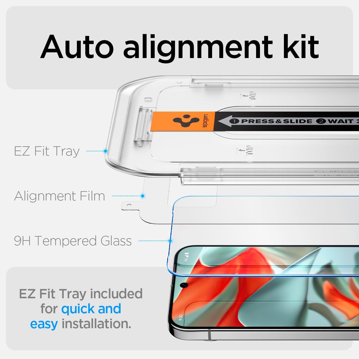 Detalle 2 de Spigen Glas.tR EZ Fit para Google Pixel 9 Pro XL 📱Protección y Facilidad