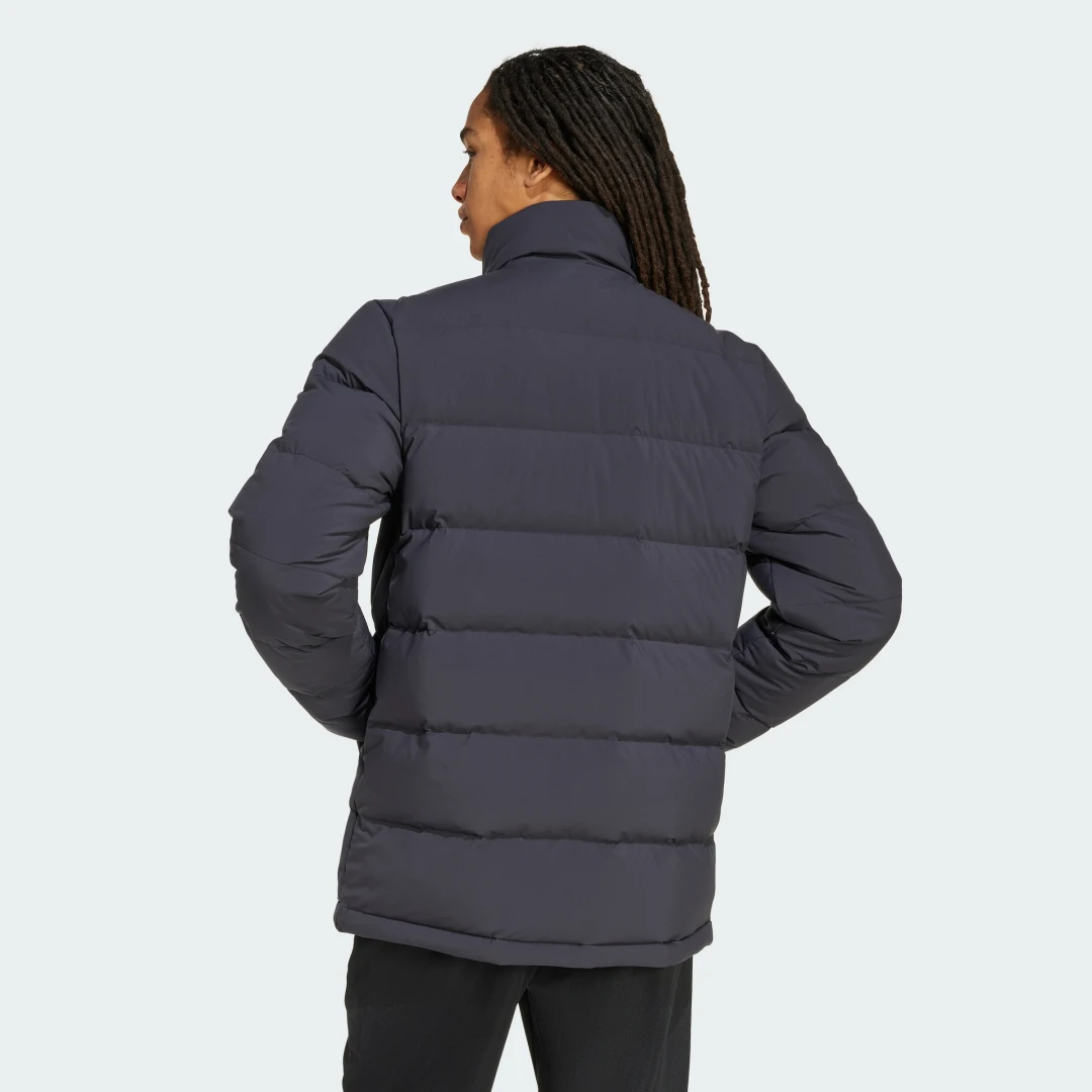 Detalle de Anorak de plumón Helionic CLIMAWARM de Adidas (longitud media) en Negro