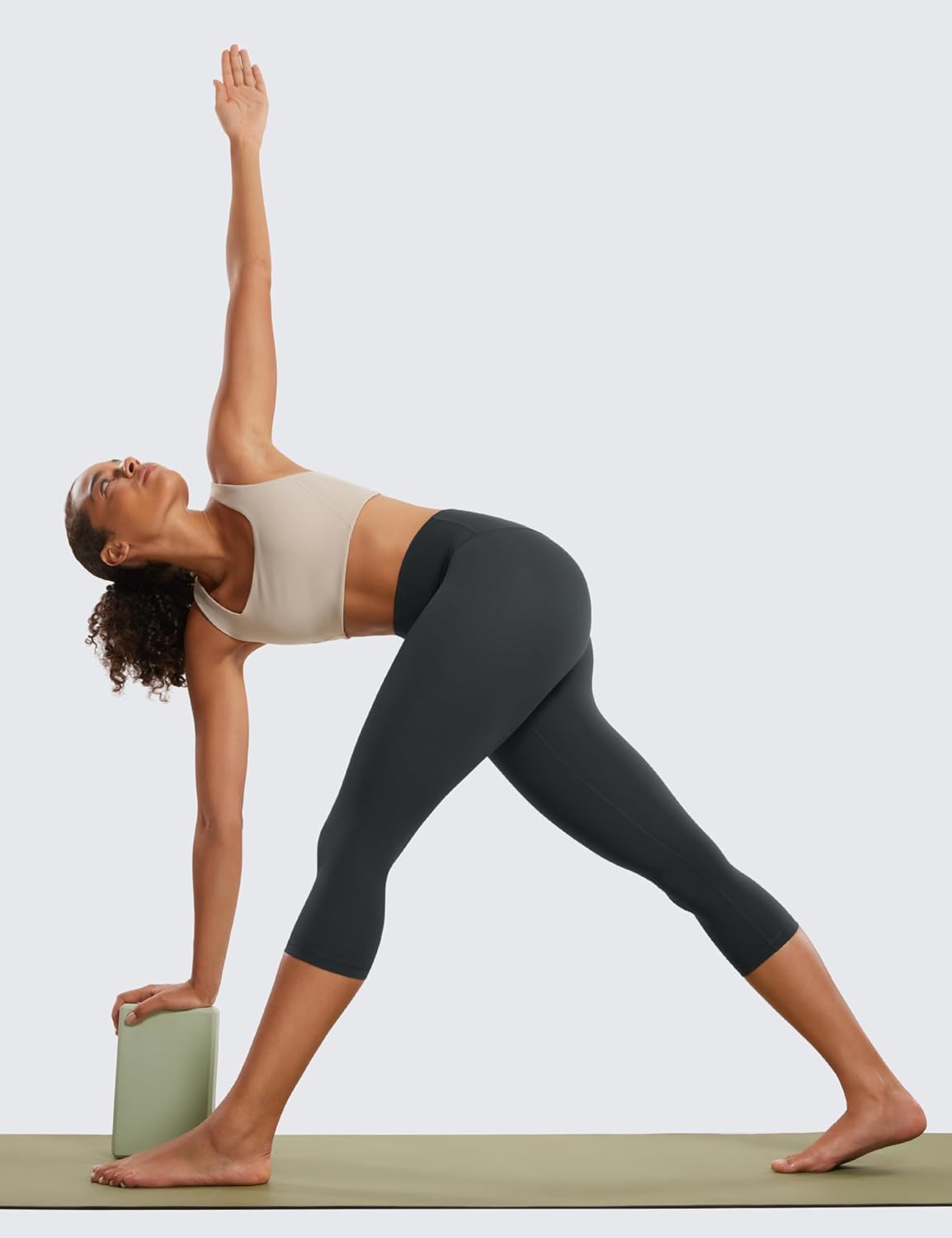 Detalle 2 de CRZ YOGA Butterluxe Femme : legging yoga capri taille haute doux et ultra extensible