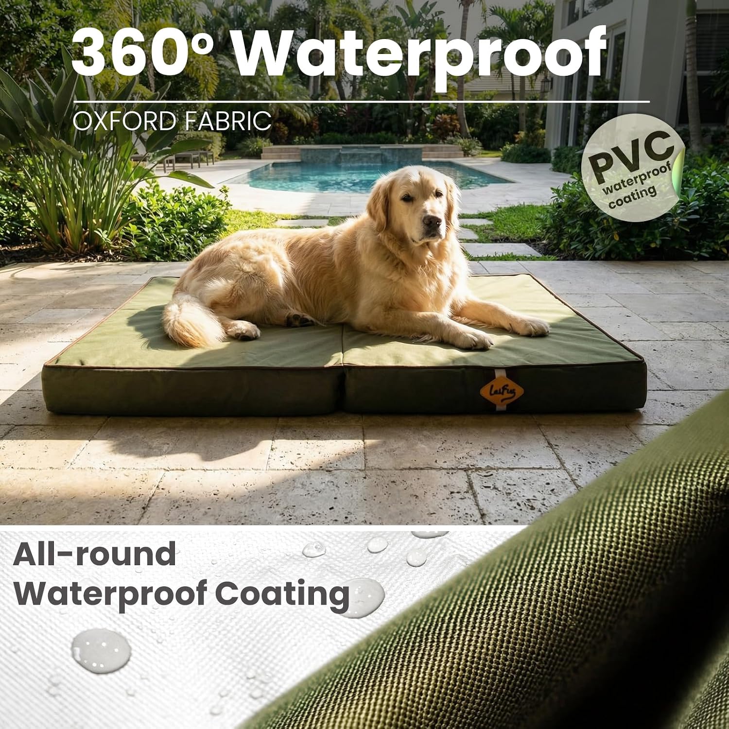 Detalle de Laifug Foldable Outdoor Dog Bed 36 x 27 x 3.5 inches