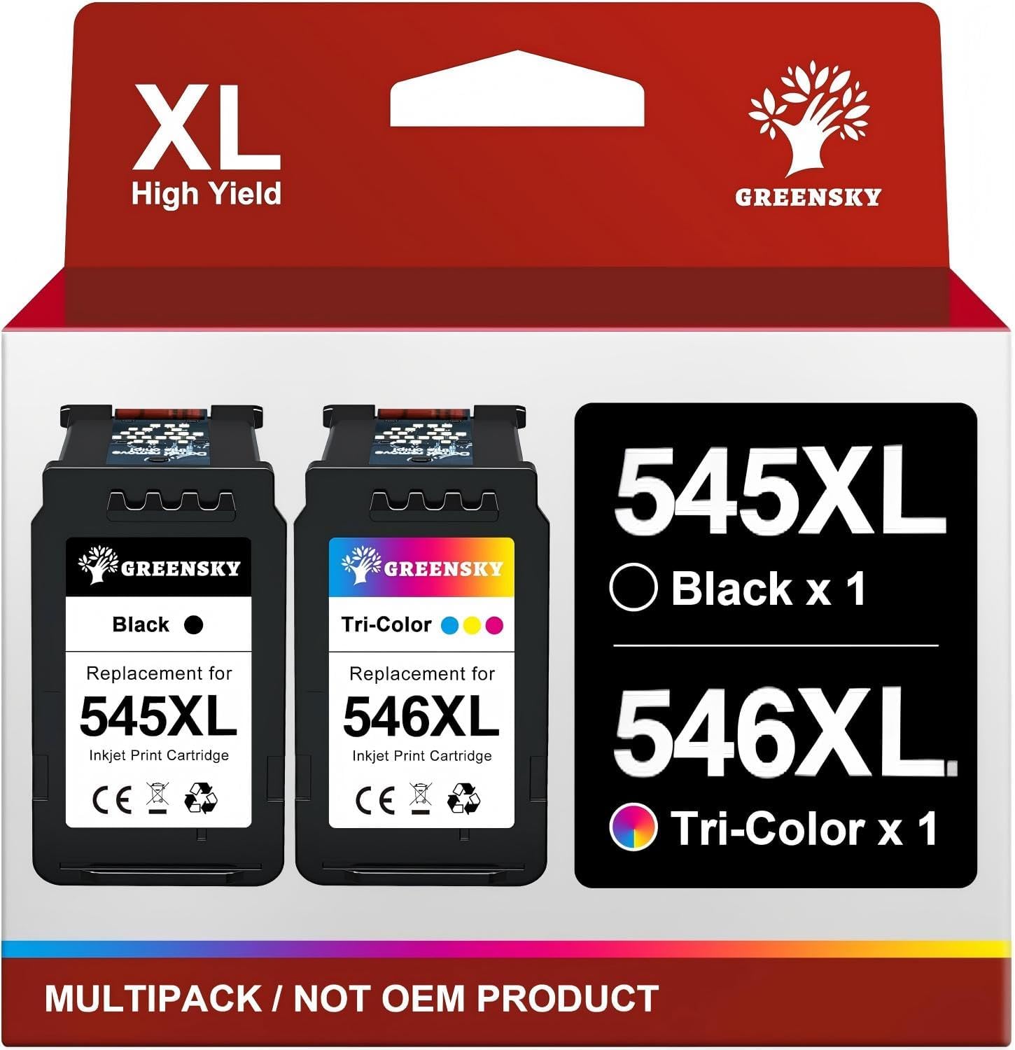 Detalle de GREENSKY 545 546 XL Multipack 2er-Pack Druckerpatronen đź–¨