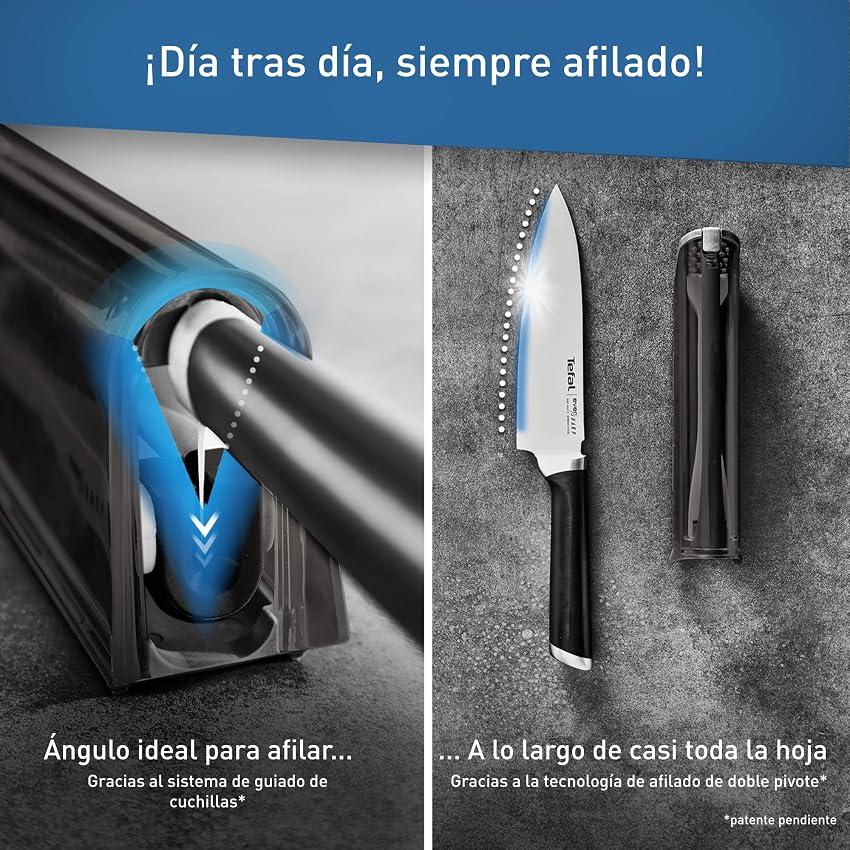 Detalle de Tefal Ever Sharp - Cuchillo chef 16.5 cm 🔪, afilador integrado