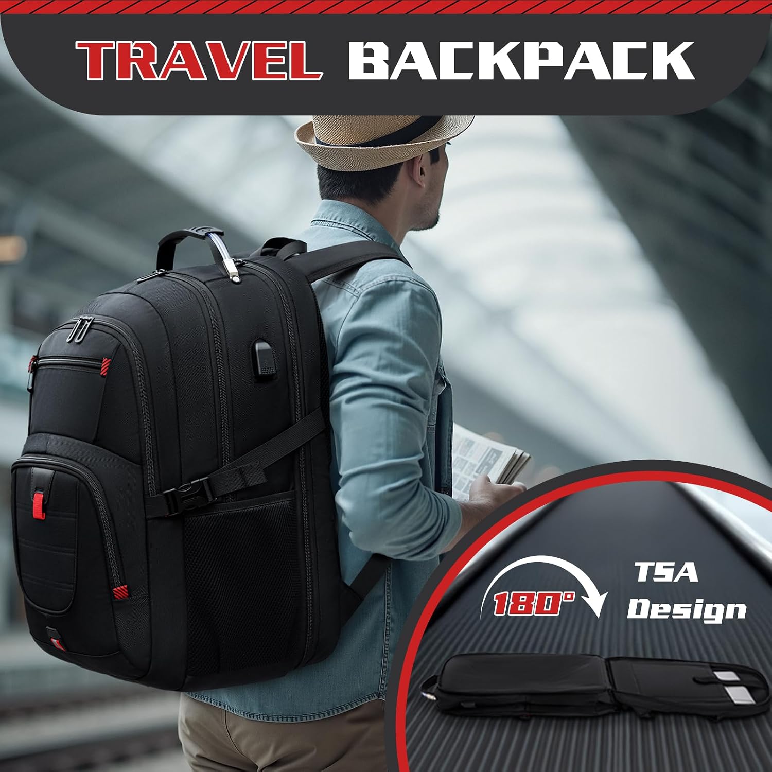 Thumbnail 4 de Z-MGKISS Travel Backpack 17.3" anti-theft laptop bag
