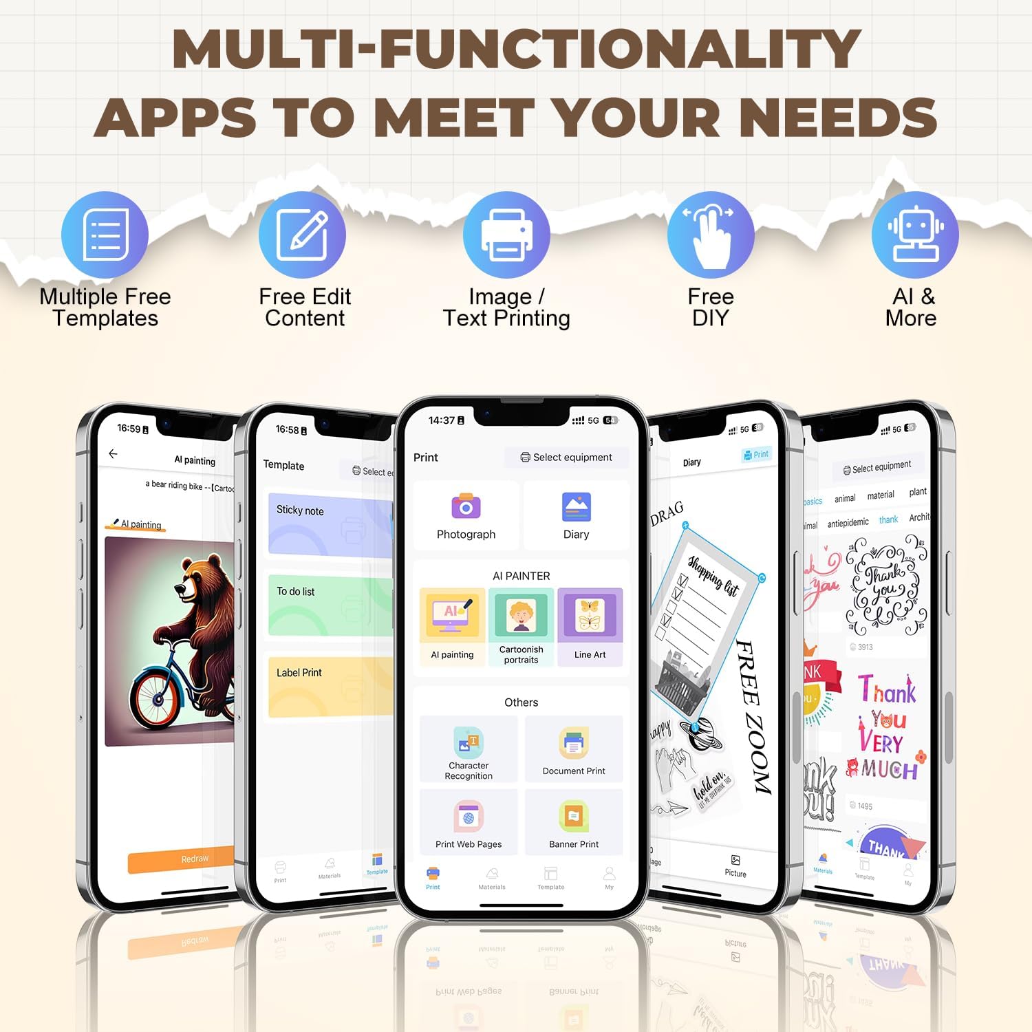 Thumbnail 4 de PRAOAHEI Mini Drucker 10 Rollen 🖨