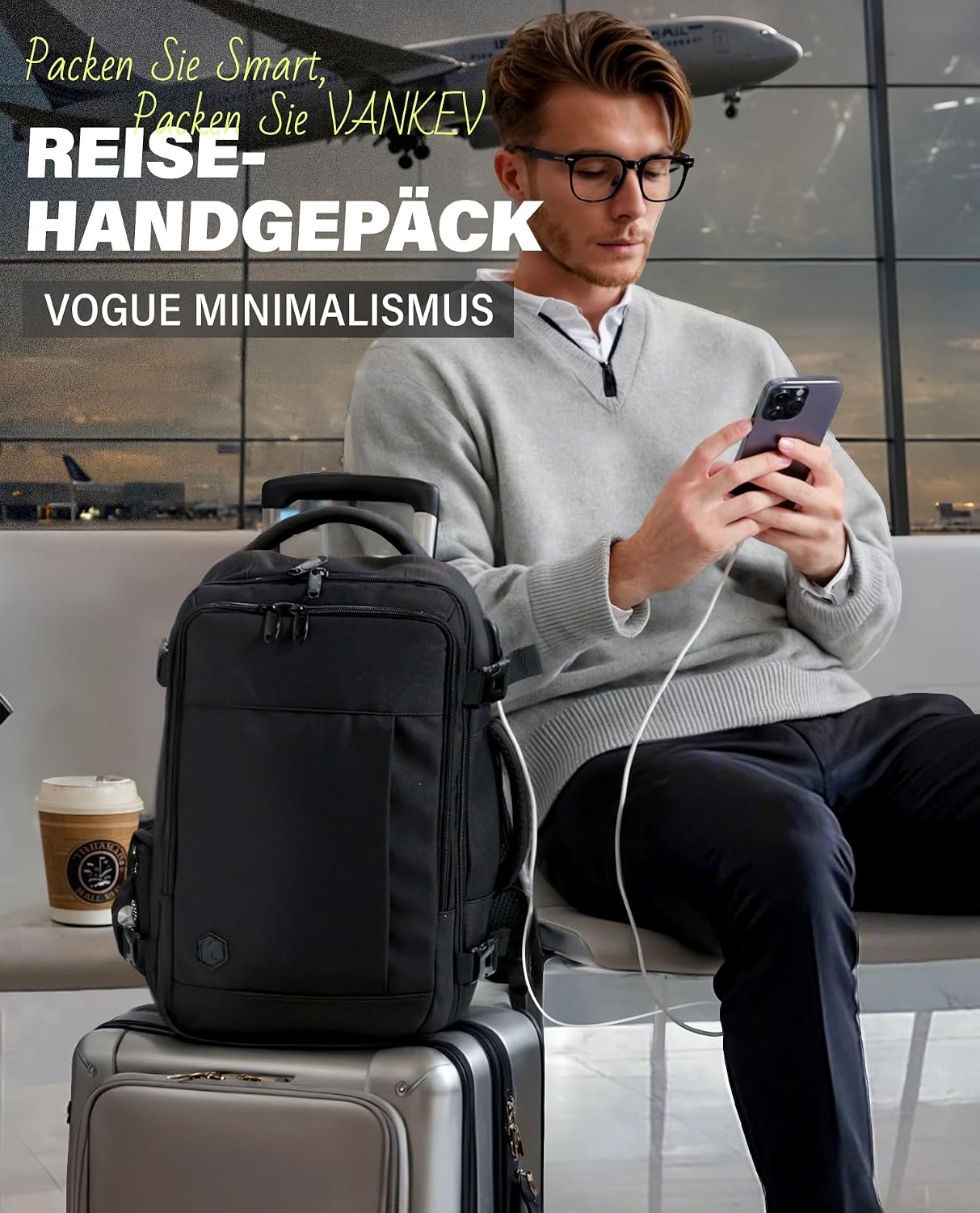 Thumbnail 1 de VANKEV Ryanair Handgepäck 40x20x25 Rucksack