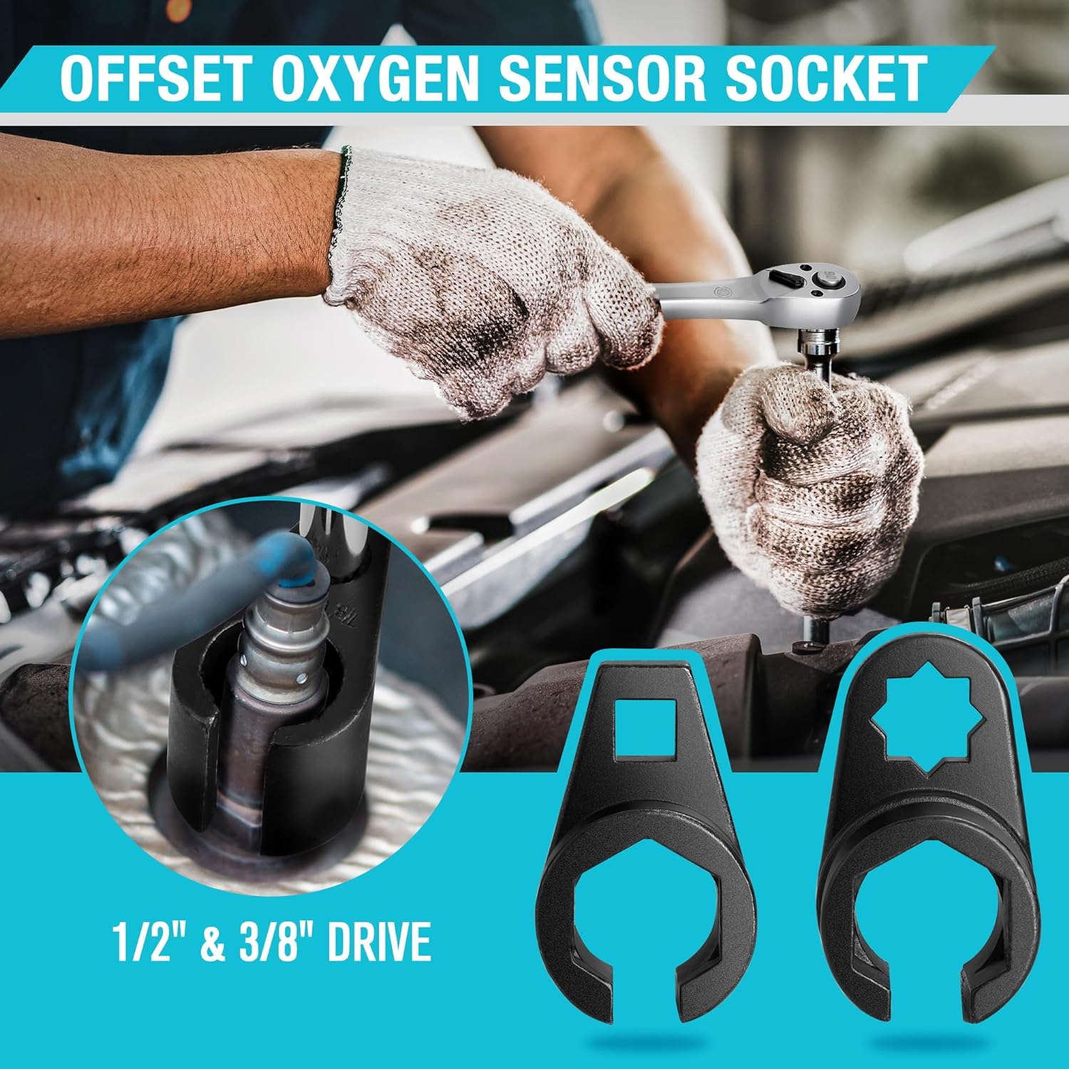 Thumbnail 2 de DURATECH O2 Sensor Socket Set 5pc