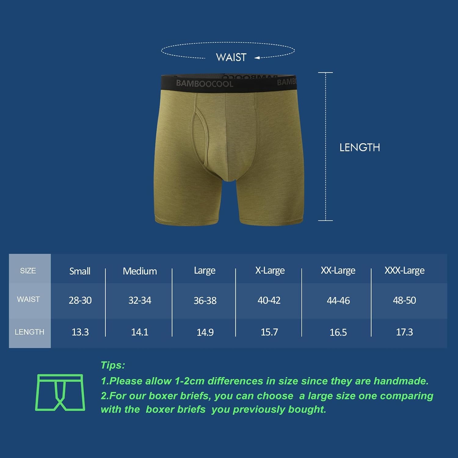 Thumbnail 6 de BAMBOO COOL Men's Boxer Briefs with Fly, Moisture-Wicking and Lightweight