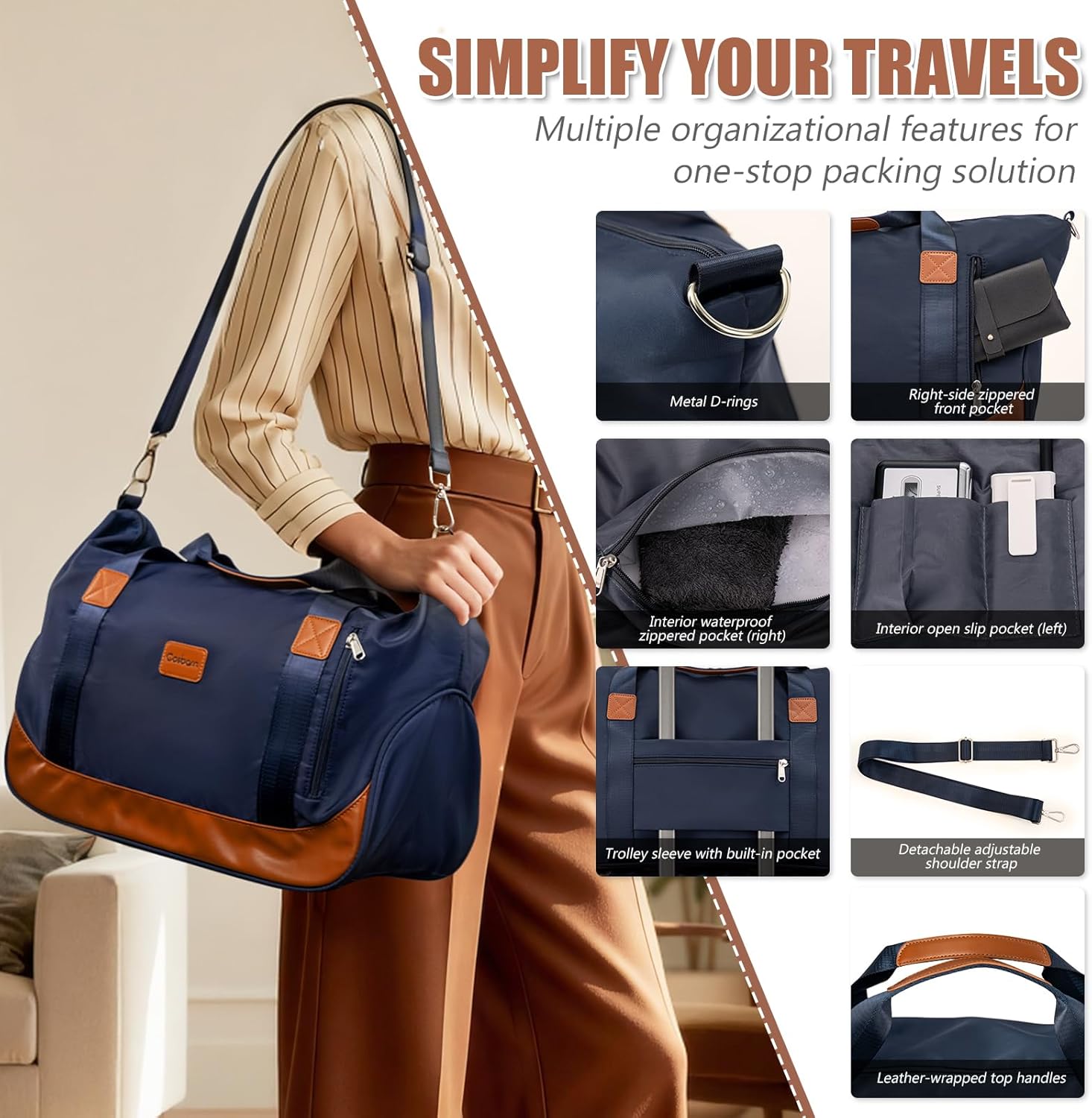 Thumbnail 4 de Cosbarn Luggage Sets 5-Piece with TSA Lock: Lightweight ABS Hardside Spinner Set in Dark Blue