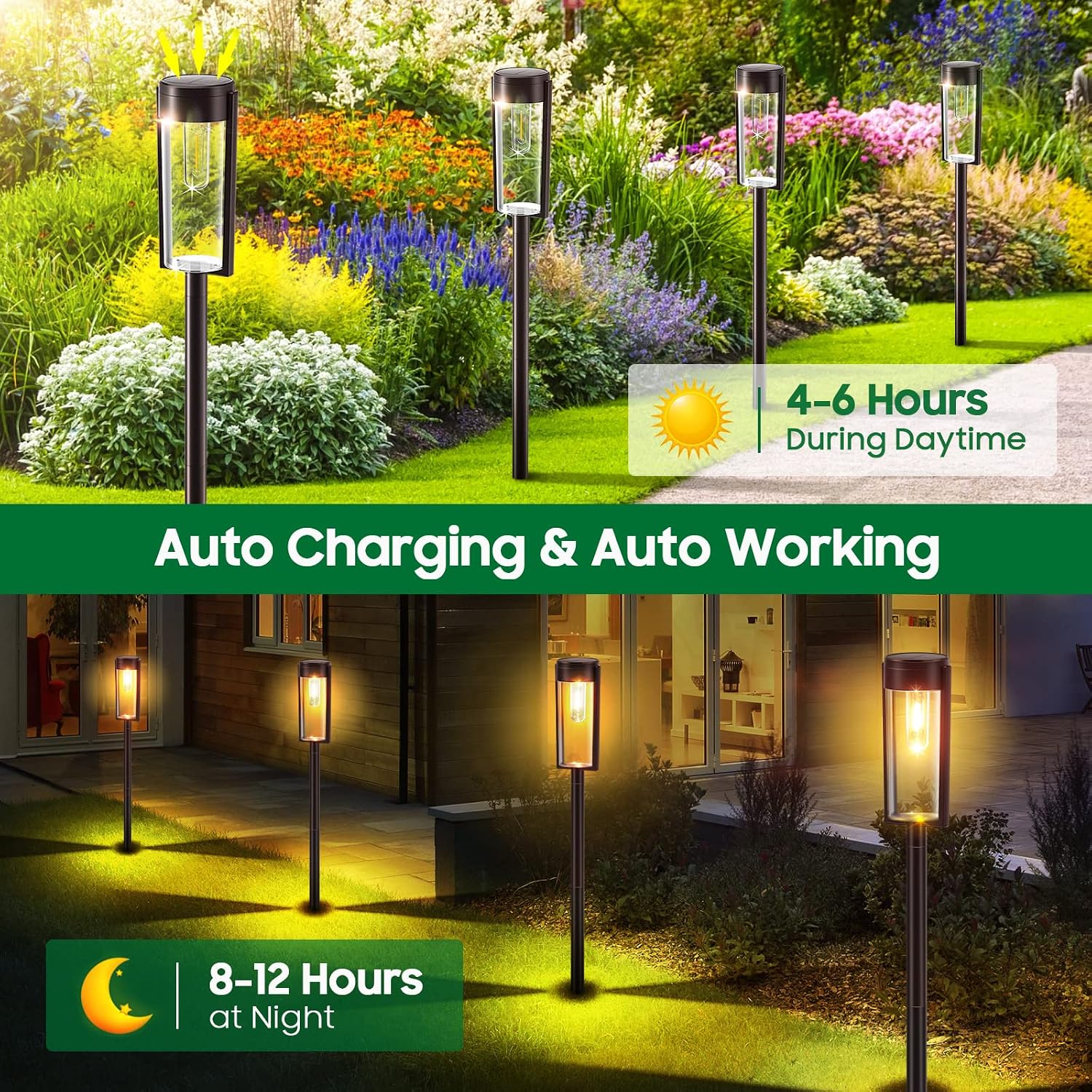 Detalle de LETMY 4 Pack solar garden lights