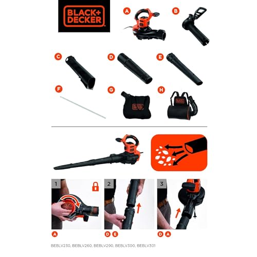Thumbnail 30 de BLACK+DECKER BEBLV300-QS soffiatore, aspiratore e trituratore 3 in 1, 3000 W