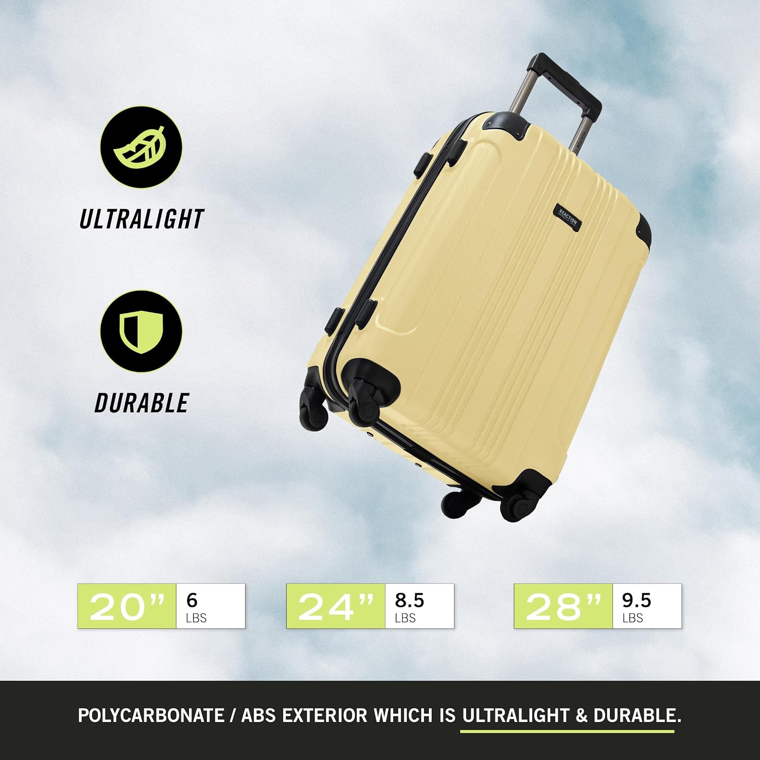 Thumbnail 3 de Kenneth Cole REACTION Out of Bounds Lightweight 4-Wheel Spinner Carry-On (20-Inch) in Pale Banana