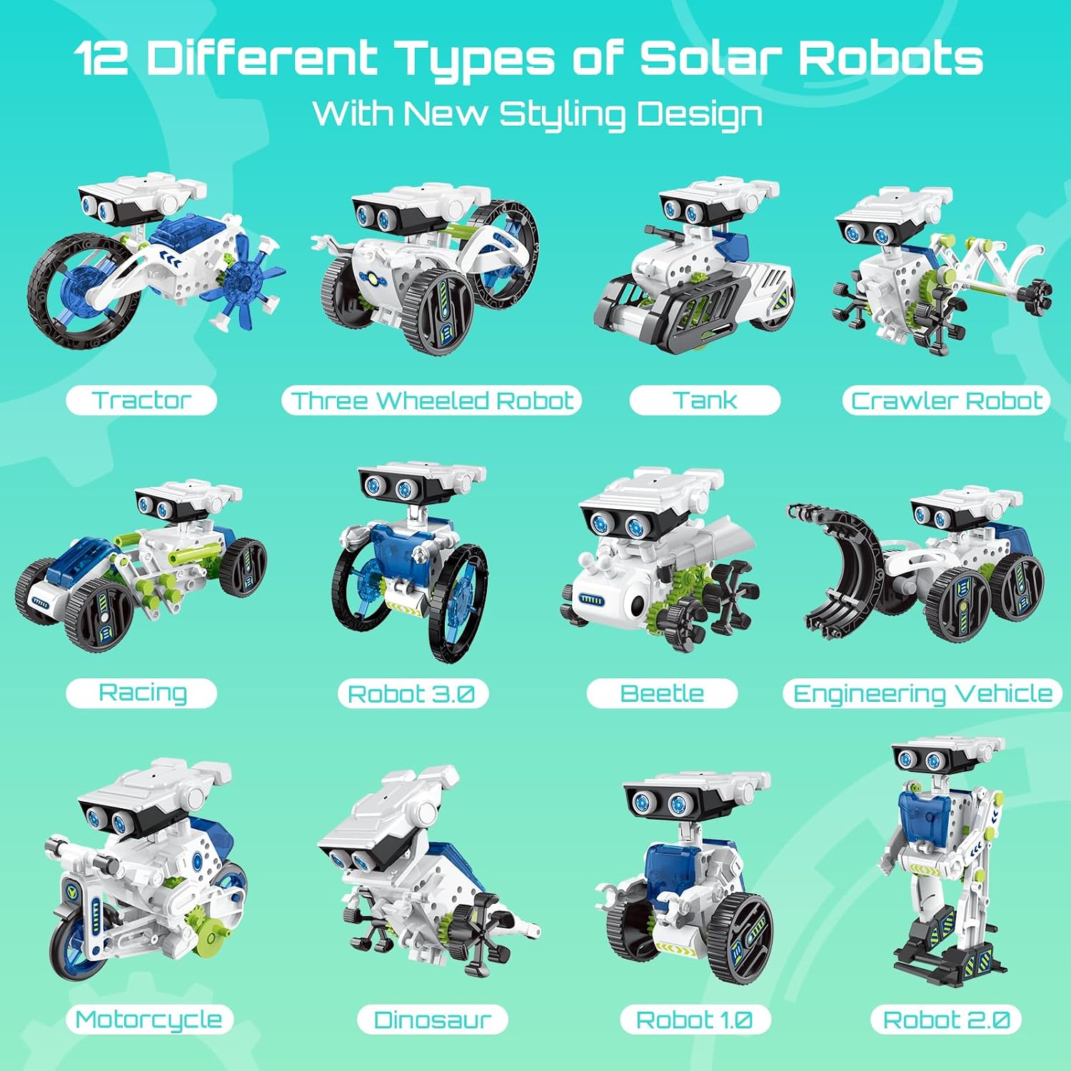 Detalle 2 de ACELIFE Solar Roboter Kit 12-in-1 für Kinder
