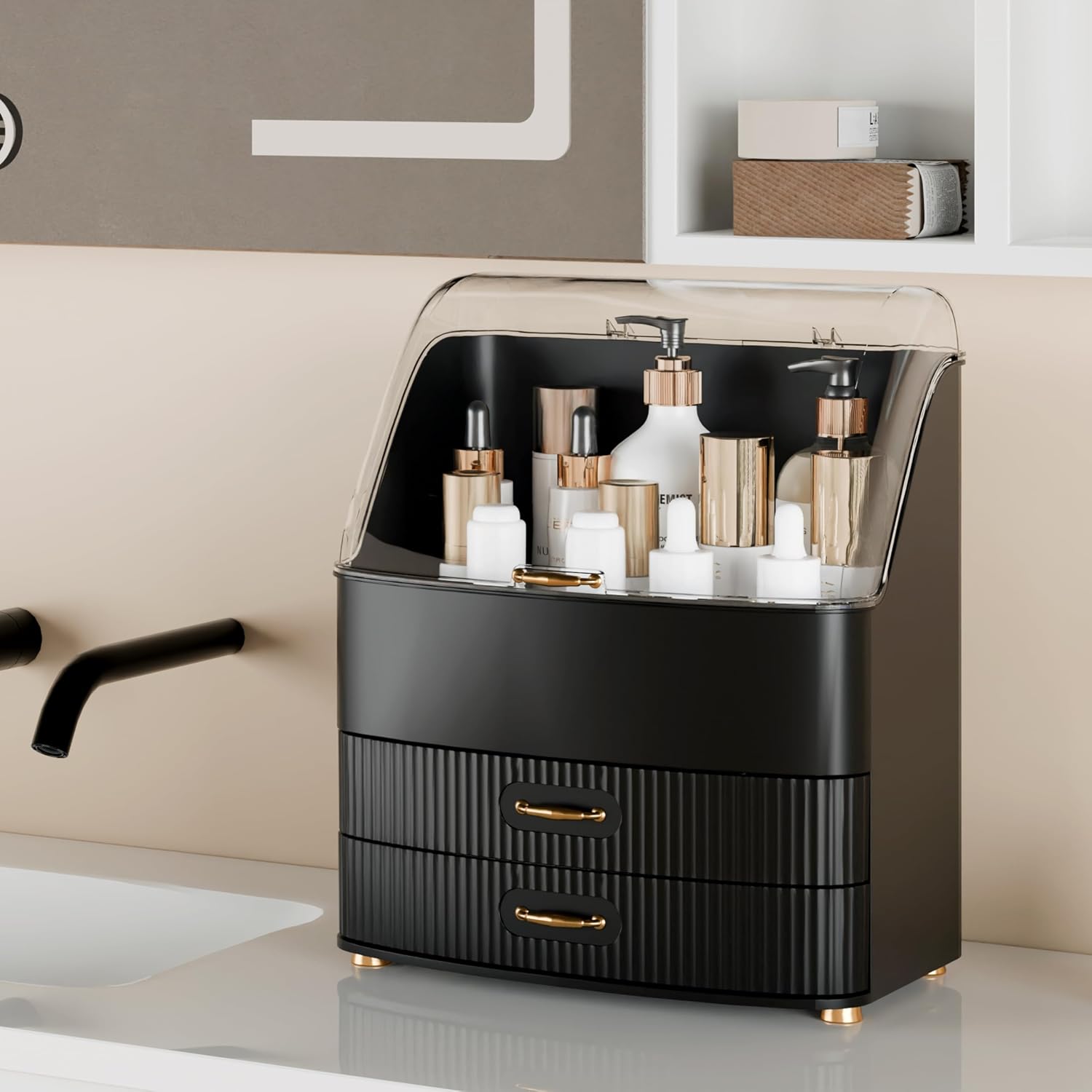 Detalle de Lurcns Makeup Organiser with Drawers: A Practical Vanity Storage Solution
