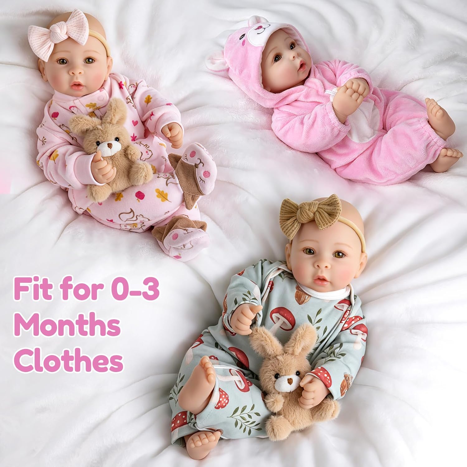 Detalle 2 de Aori 17-inch Realistic Baby Doll with Soft Body, Feeding Kit Included