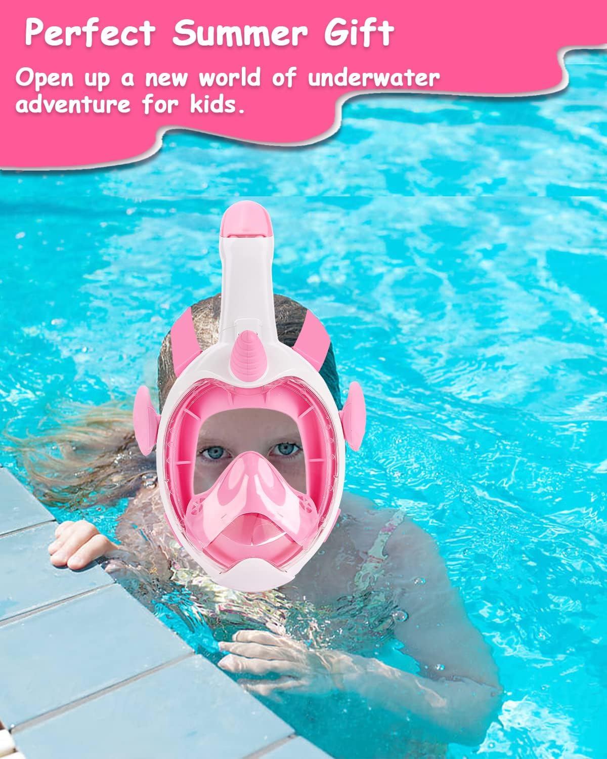 Thumbnail 6 de Flyboo Maschera da Snorkeling per Bambini Unicorno: visione 180°, pieno facciale, anti-appannamento
