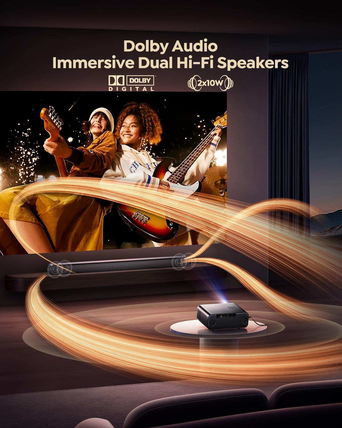 Detalle 2 de P62 Pro 800ANSI Smart Outdoor Projector 📽