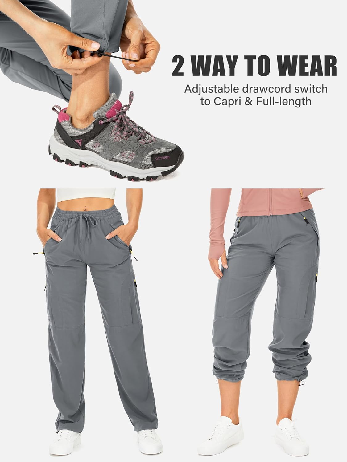 Thumbnail 2 de Mosingle women’s walking cargo trousers – lightweight quick-dry hiking pants with UPF 50 and zip pockets