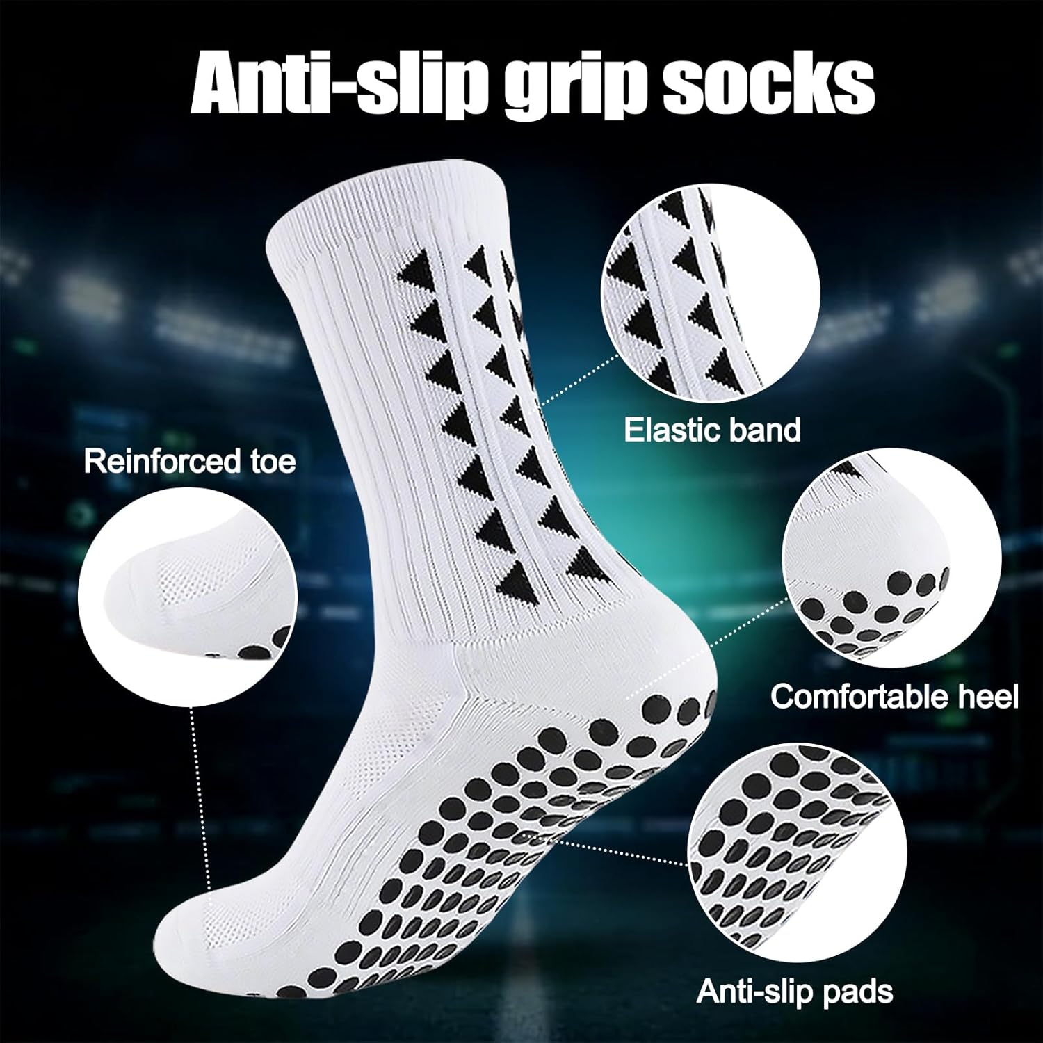 Thumbnail 2 de OnseToday 3 Pairs Non-Slip Football Socks – Grip, Comfort and Breathability for Soccer and Training