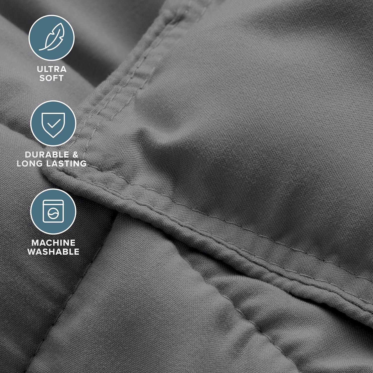 Thumbnail 4 de Bare Home Comforter Set - Queen Size: Ultra-Soft Goose Down Alternative, 1800 Series (Grey)