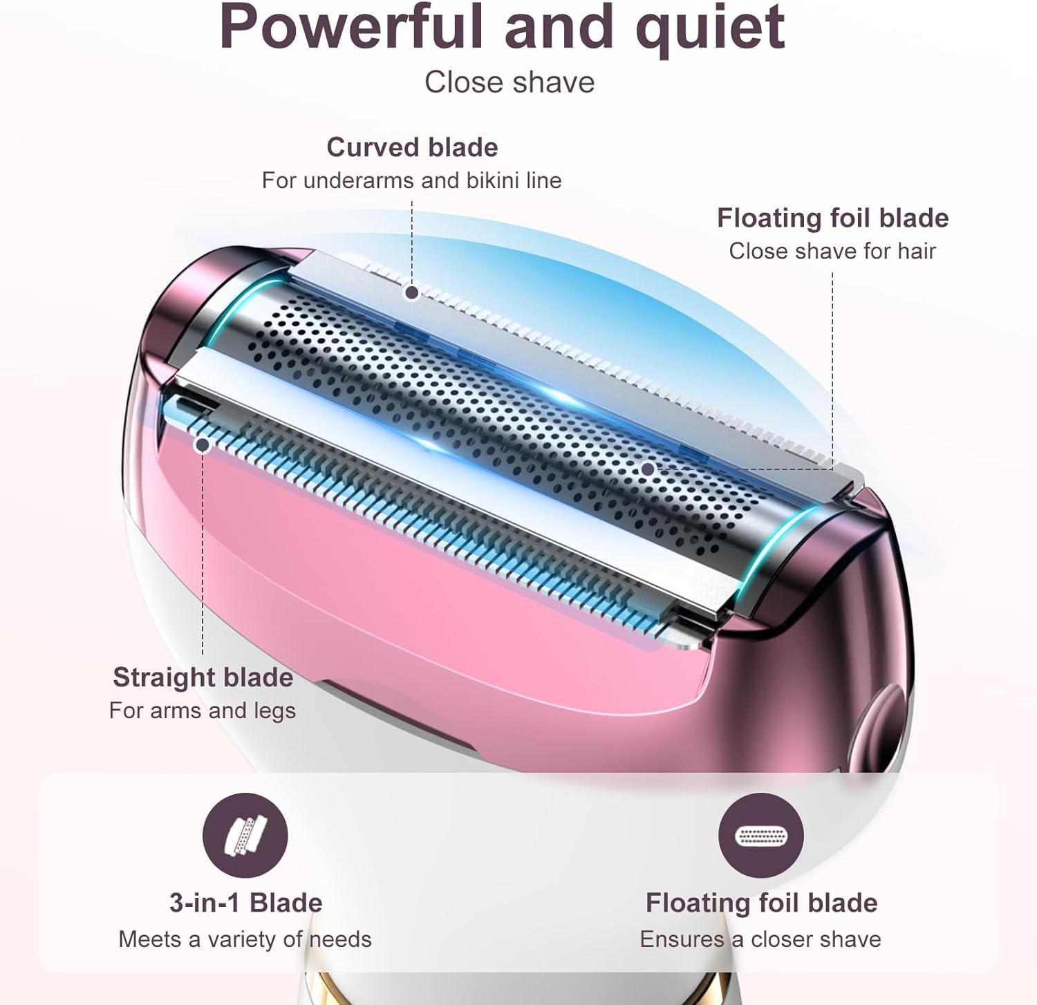 Thumbnail 2 de Koeutoze 4-in-1 Electric Women’s Shaver with Digital Display (IPX7 Waterproof) – Bikini, Facial & Full-Body Trimming