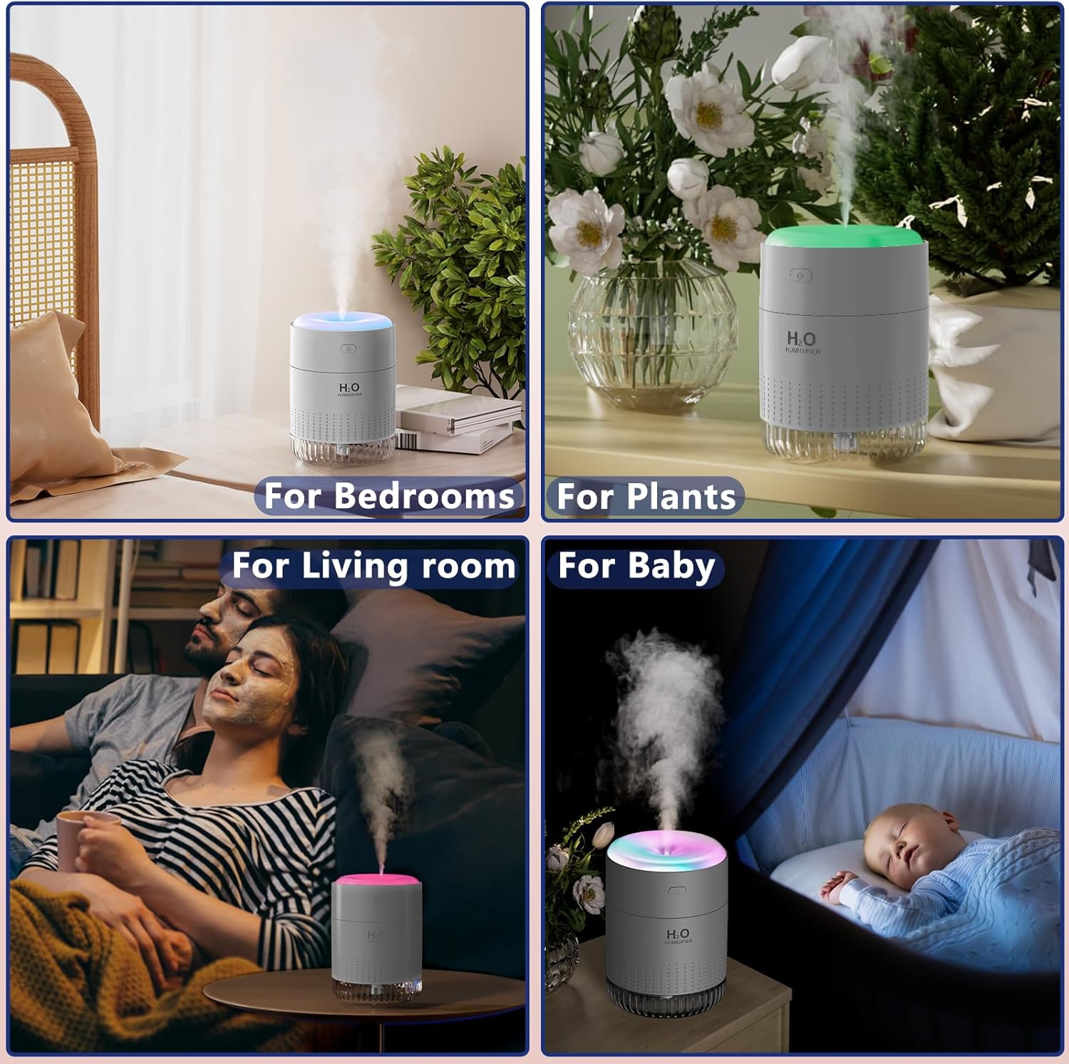 Thumbnail 2 de SZO Mini Humidificador LED: Autoapagado y Nebulización 🌬