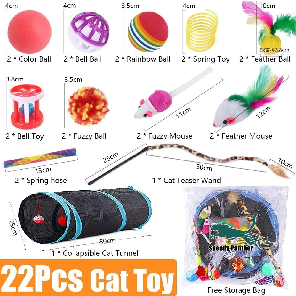 Detalle 2 de Speedy Panther 22-piece Interactive Cat Toy Set ๐ฑ