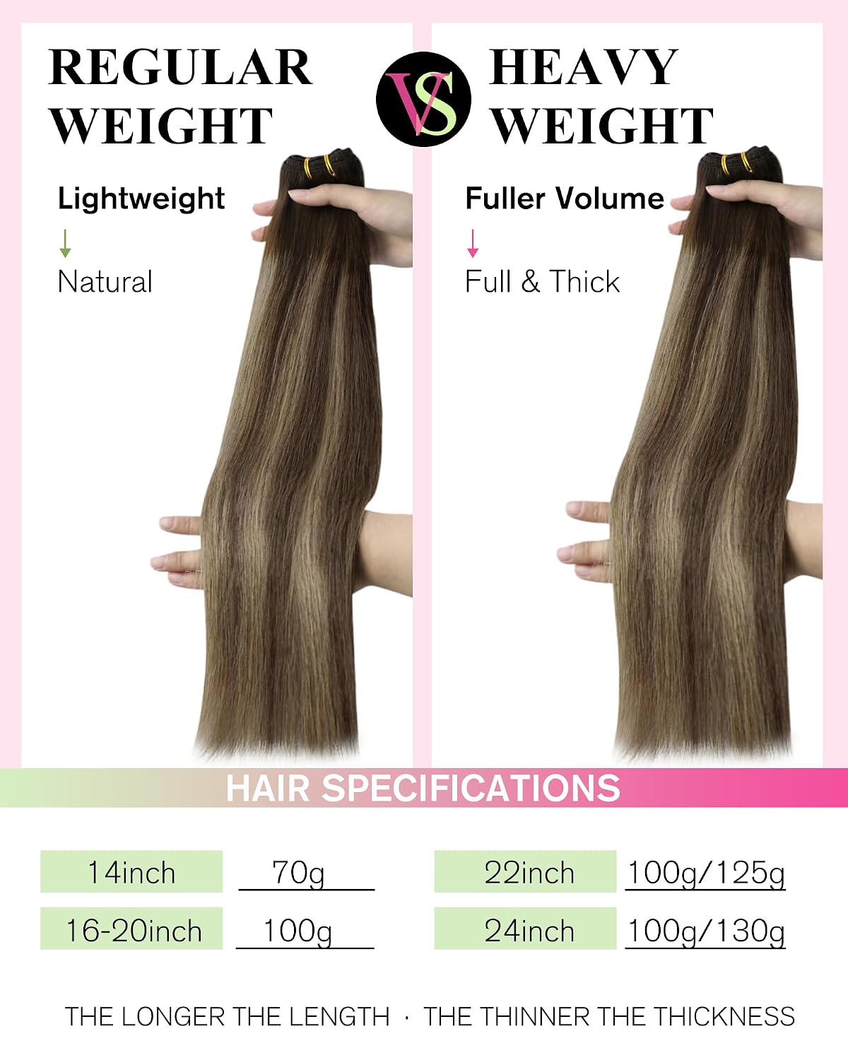 Detalle de YoungSee Balayage Sew-In Human Hair Weft Extensions (18 inch, 100g) - Dark Brown Mix Caramel Blonde