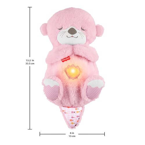 Detalle de Fisher-Price – Ma Loutre Câlins Bonne Nuit, veilleuse musicale en peluche rose (JLJ33)