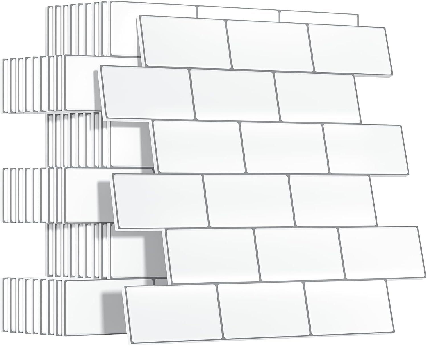 Detalle 2 de Yoillione 3D-Dickere Fliesenaufkleber (12 x 12 cm) für Bad & Küche – selbstklebende Vinyl-Fliesenfolie, 10 Stück