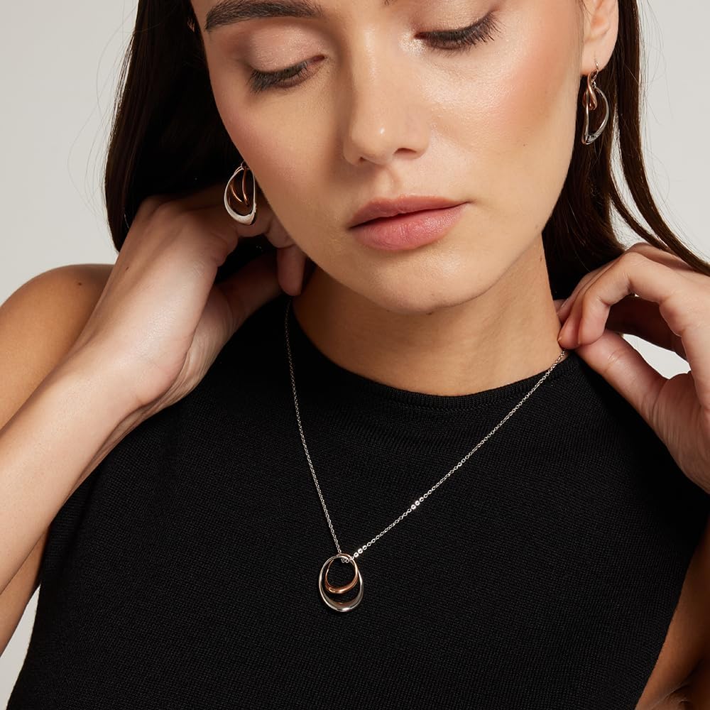 Thumbnail 3 de Calvin Klein collana da donna “Warped Rings” in acciaio inossidabile bicolore
