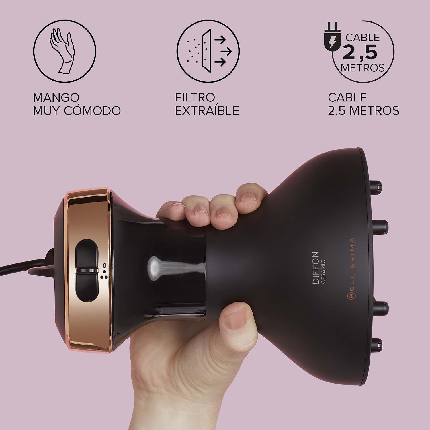 Detalle de Bellissima Imetec My Pro Diffon Ceramic: difusor de aire caliente para rizos