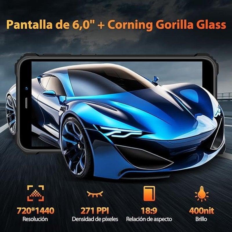 Detalle de Oukitel WP32: Smartphone rugerizado 4G con 6.0" y batería de 6300 mAh en color Naranja