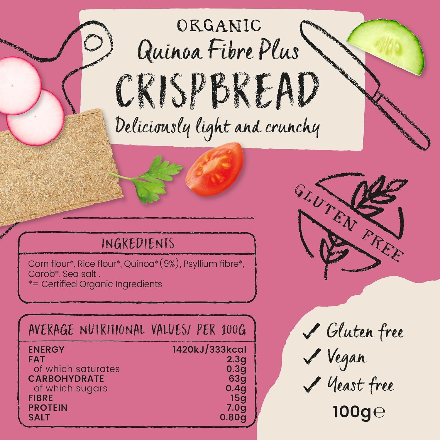 Detalle 2 de Amisa Bio-Quinoa-Fibre-Plus Knäckebrot 12x100g 🥖