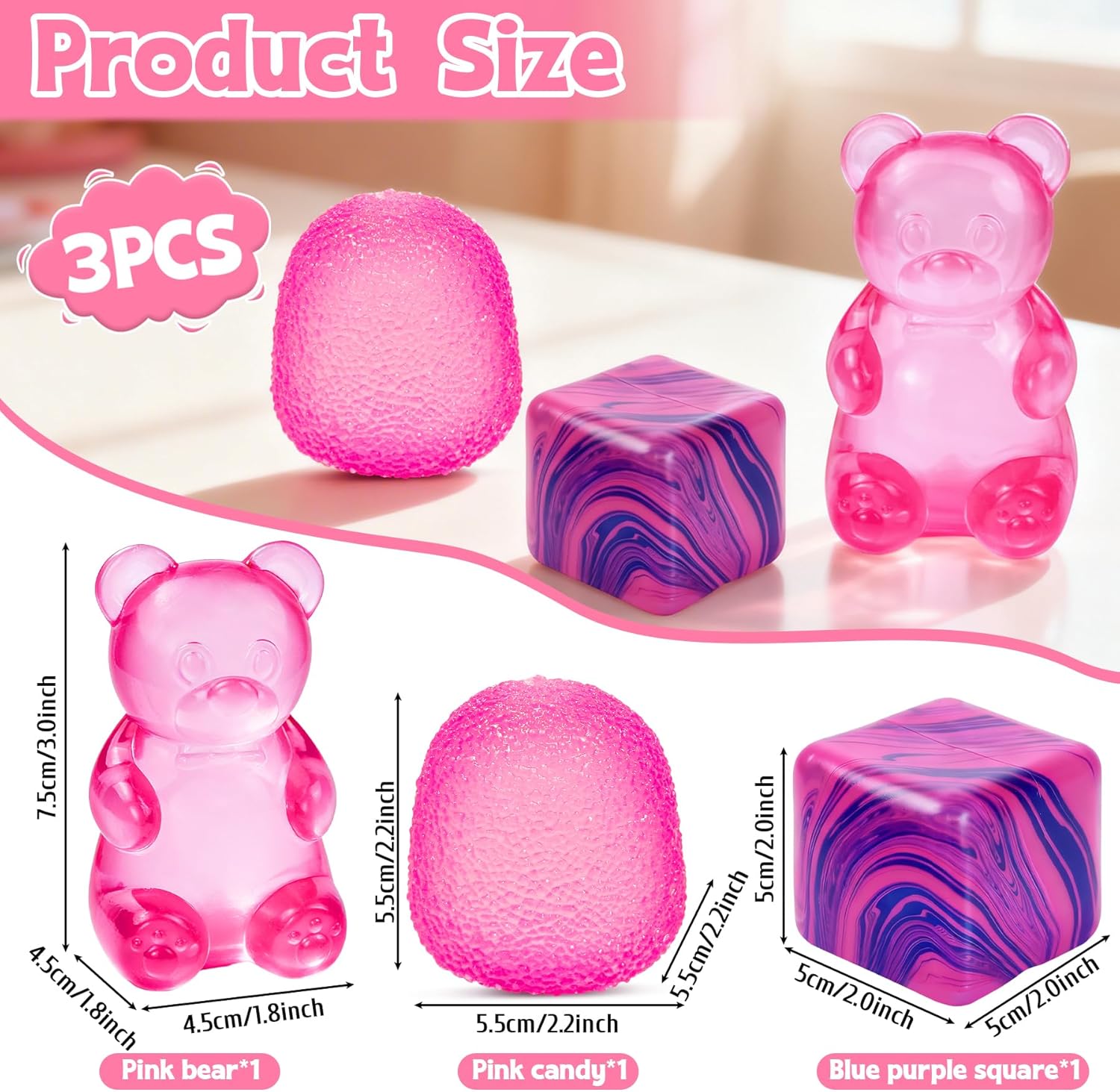 Thumbnail 1 de 3Pcs Taba Squishies Fidget Toys — Sensory Stress Set for All Ages