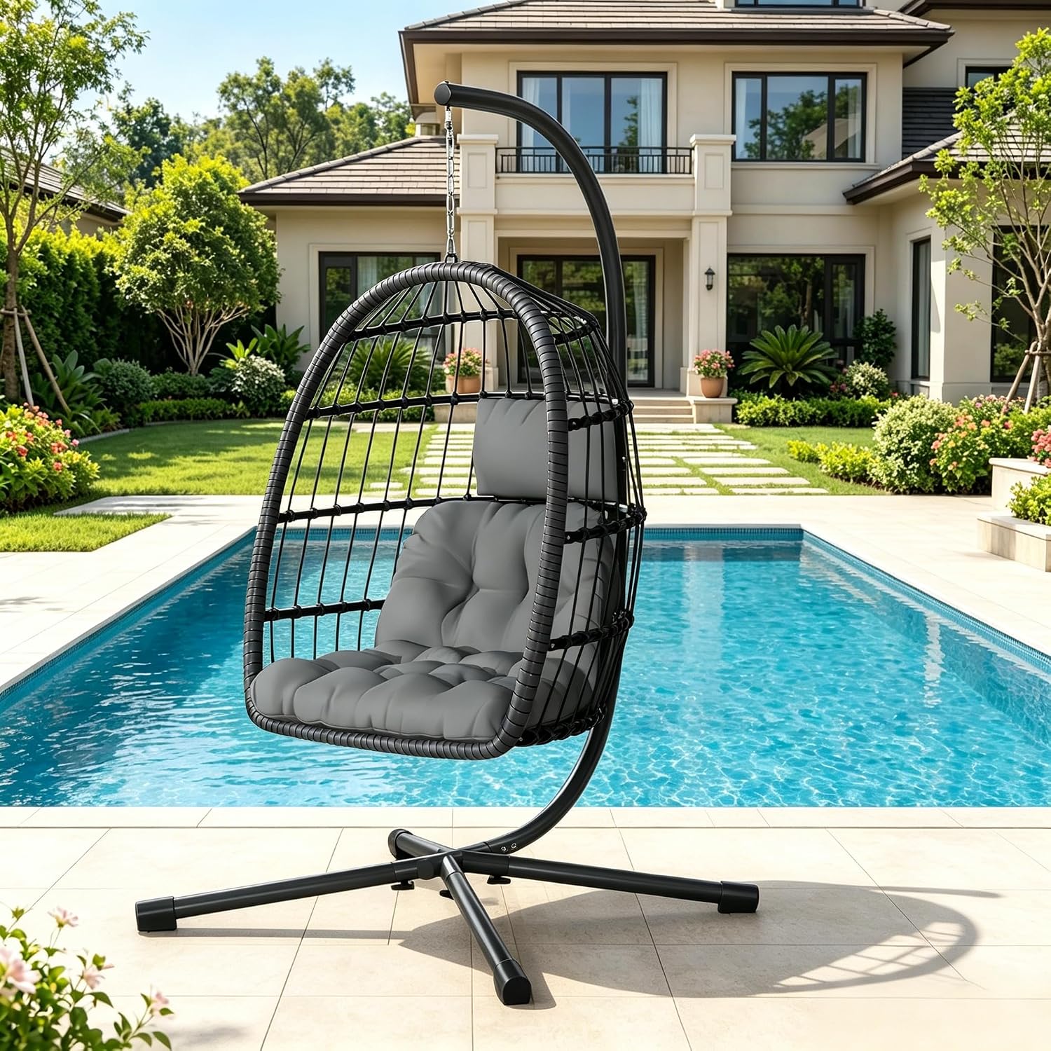 Detalle de LEVELEVE Hanging Egg Chair 350-Pound Capacity