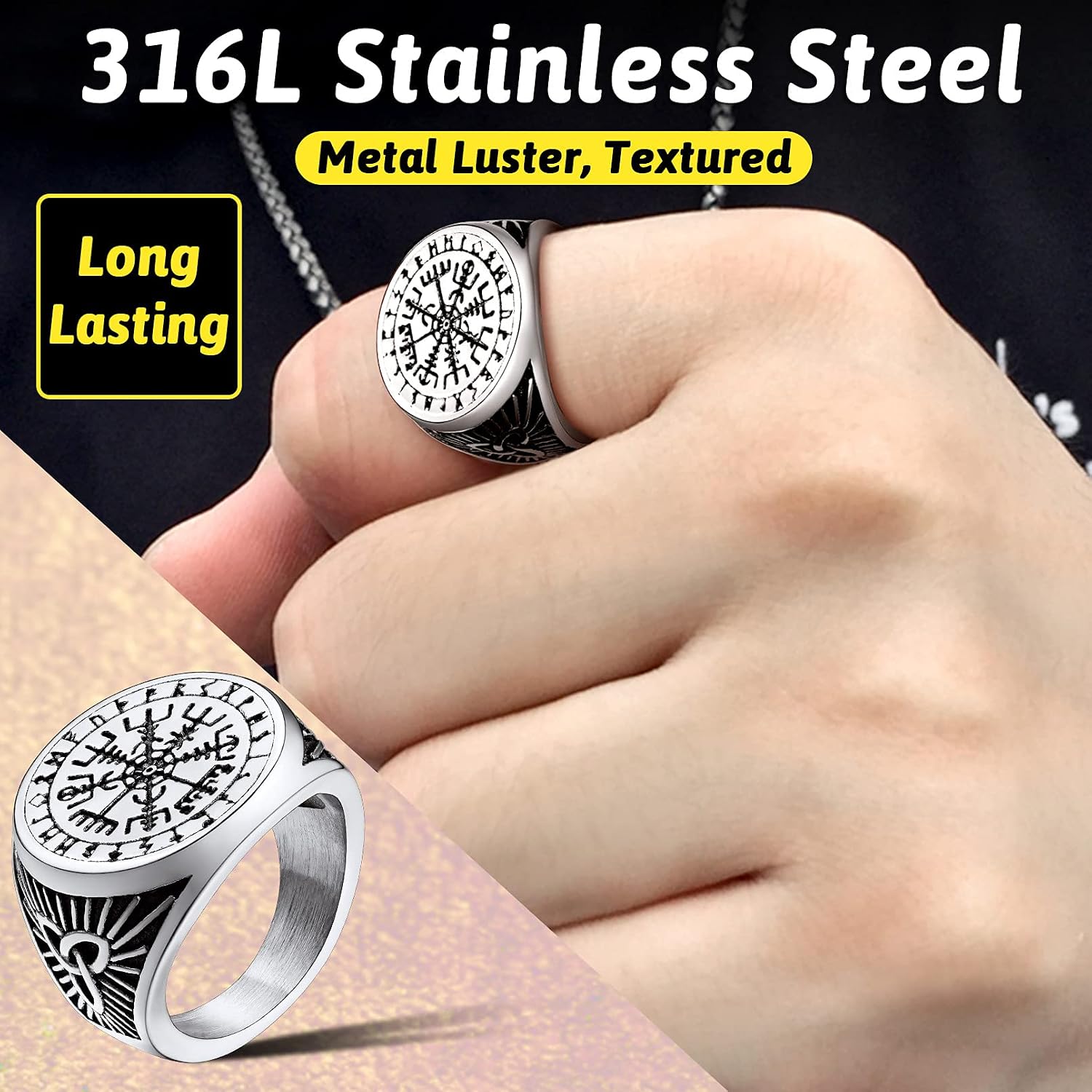 Thumbnail 5 de FaithHeart Anello Vichingo Vegvisir 52–67 mm