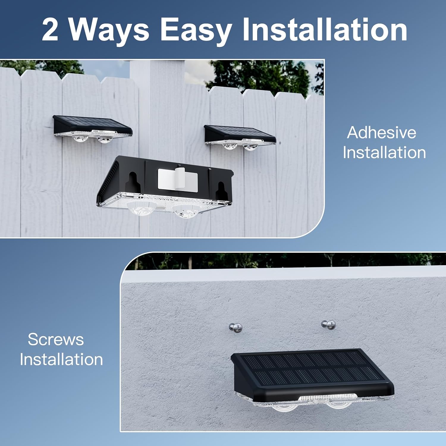 Thumbnail 6 de Quntis Outdoor Solar Wall Lights (4 Pack): 11 RGB Modes, IP64, Wireless, Battery-Powered Facade & Garden Lighting