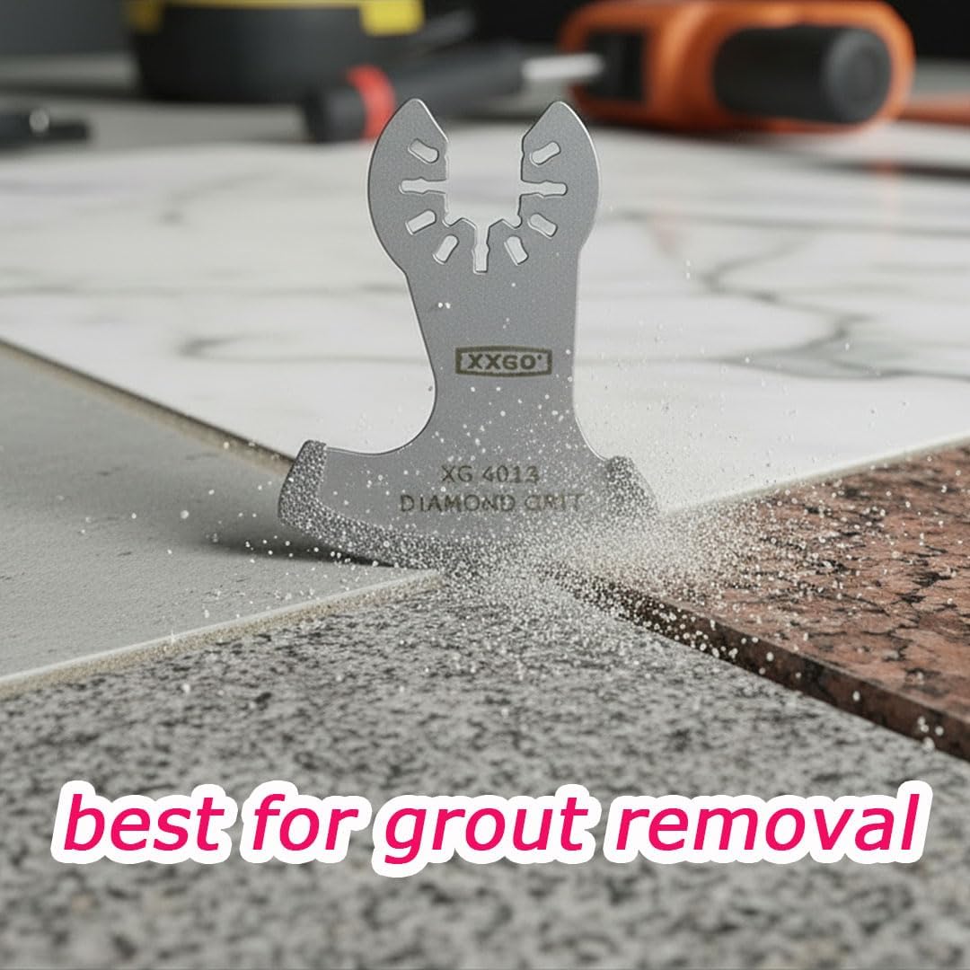 Detalle de XXGO 4 Pcs Oscillating Multi Tool Diamond Blades for Grit Grout Removal (XG4004DU)