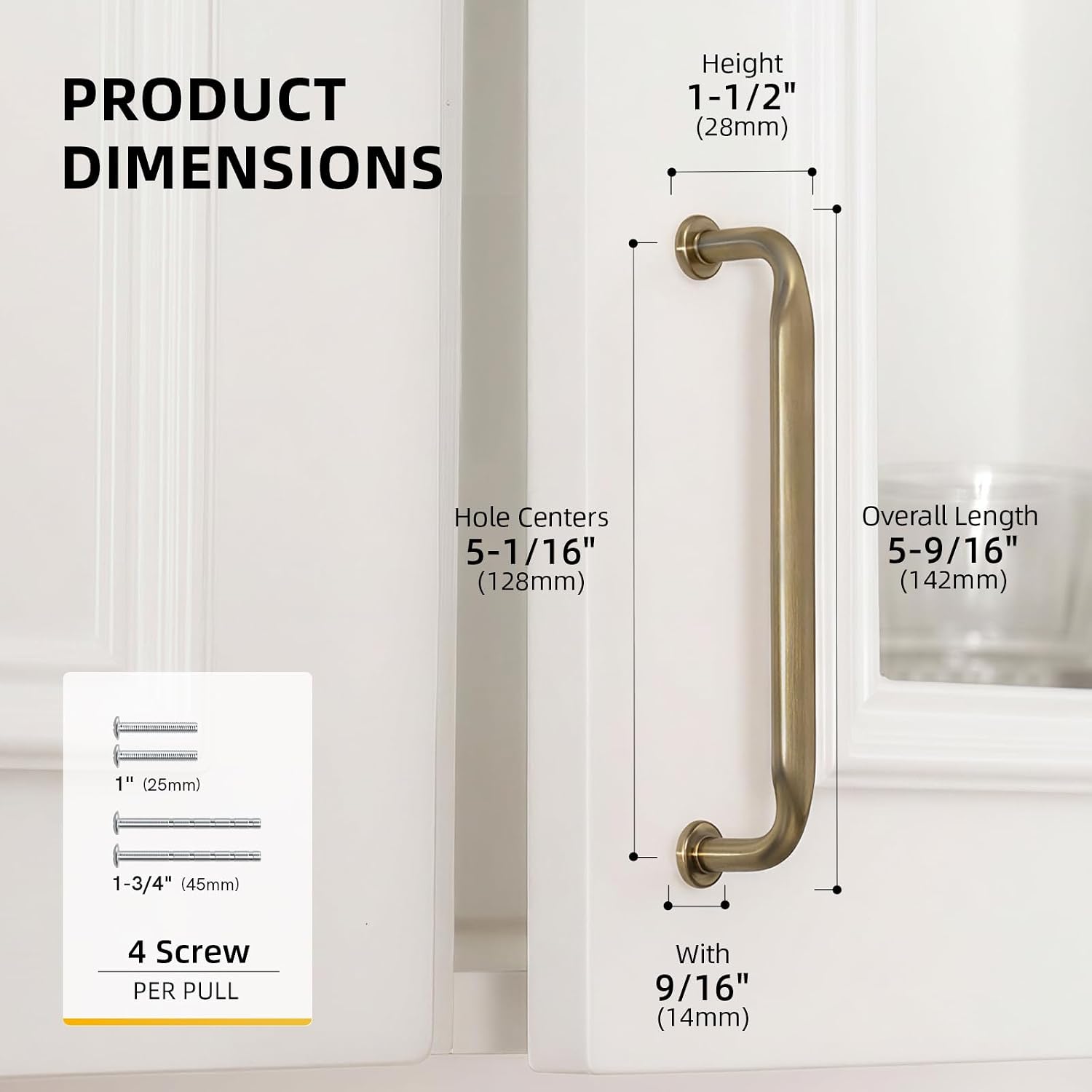 Detalle de Goldenwarm cabinet pulls, 128 mm hole centre