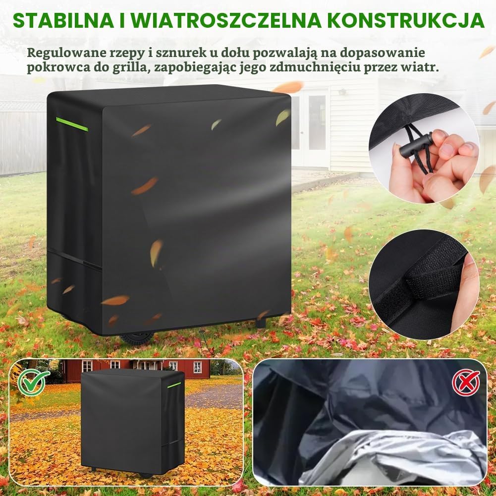 Detalle 1 de AUAUY pokrowiec na grill 90 × 70 × 110 cm, wodoodporny Oxford 420D