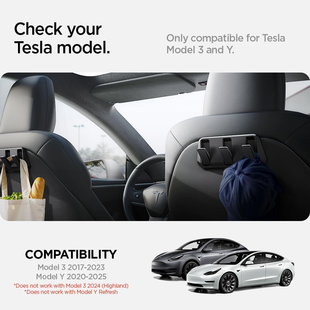 Thumbnail 1 de Spigen Tesla Model Y & 3 ganci seggiolino 2 pezzi