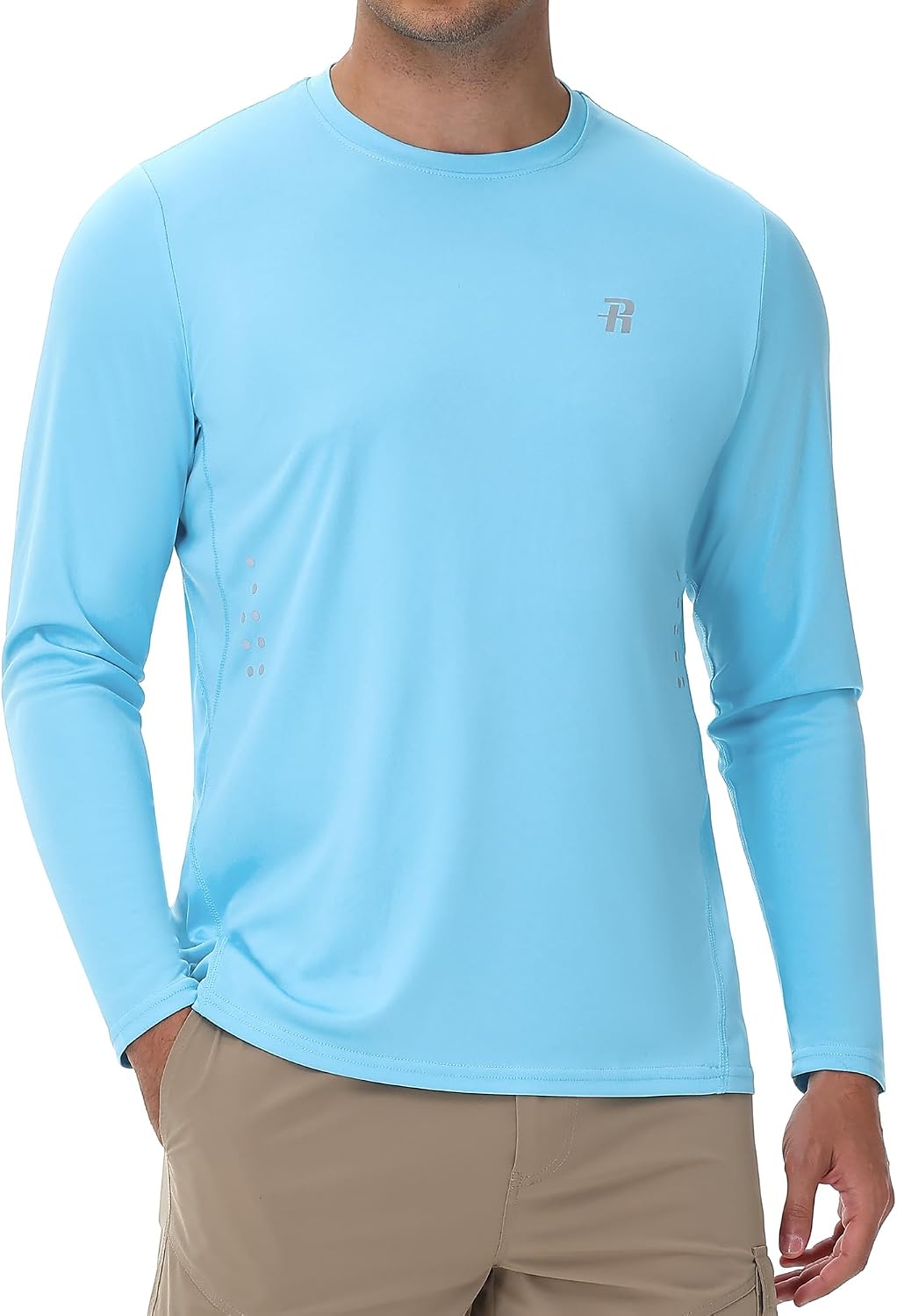 Detalle de Runhit Men’s UPF 50+ Long-Sleeve Sun Protection Shirt (UV Swim/Rash Guard) for Fishing, Hiking & Running