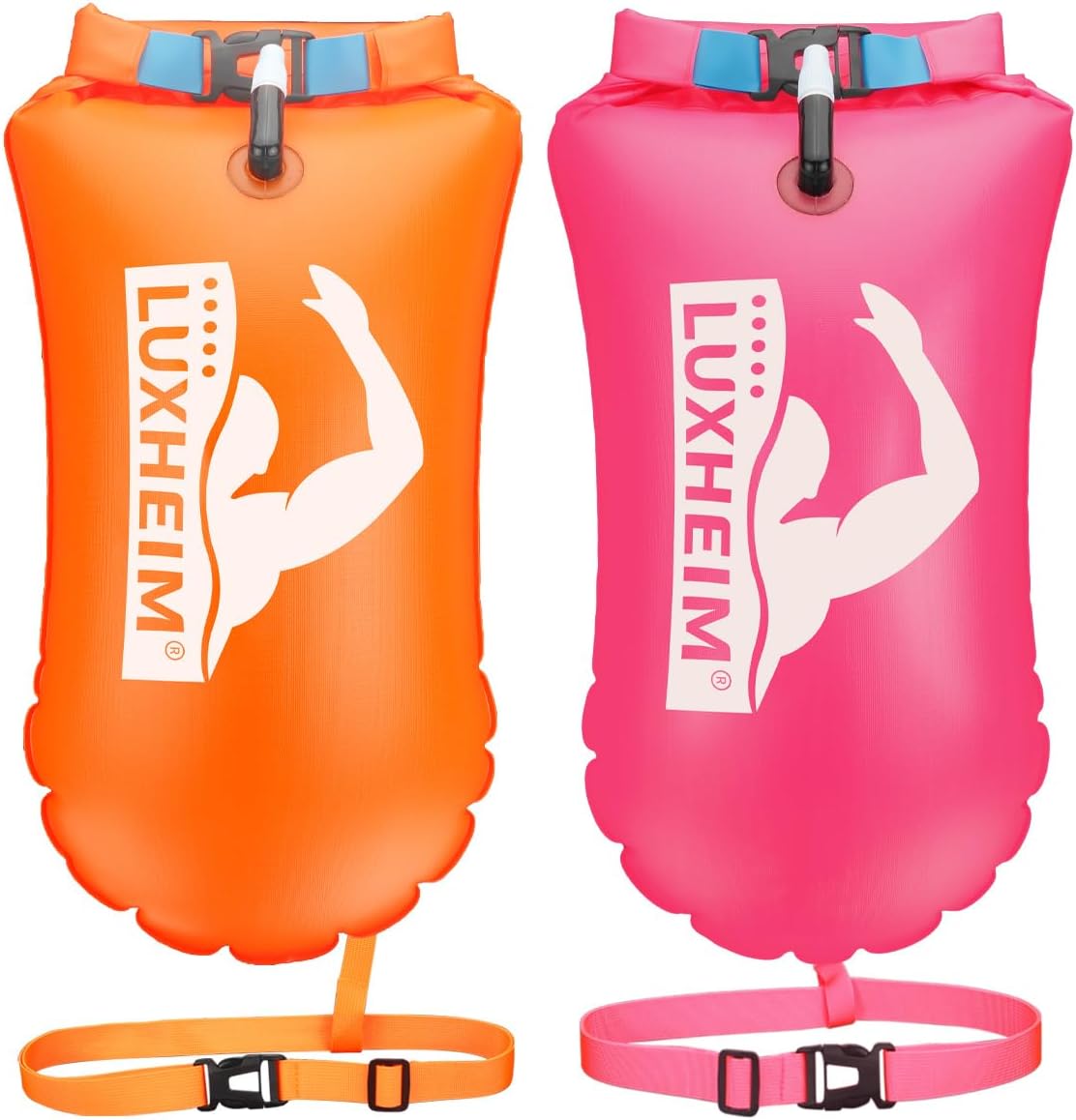 Detalle de 2 Pack Swim Buoy Tow Floats for Open Water Swimming – Highly Visible, Waterproof & Adjustable