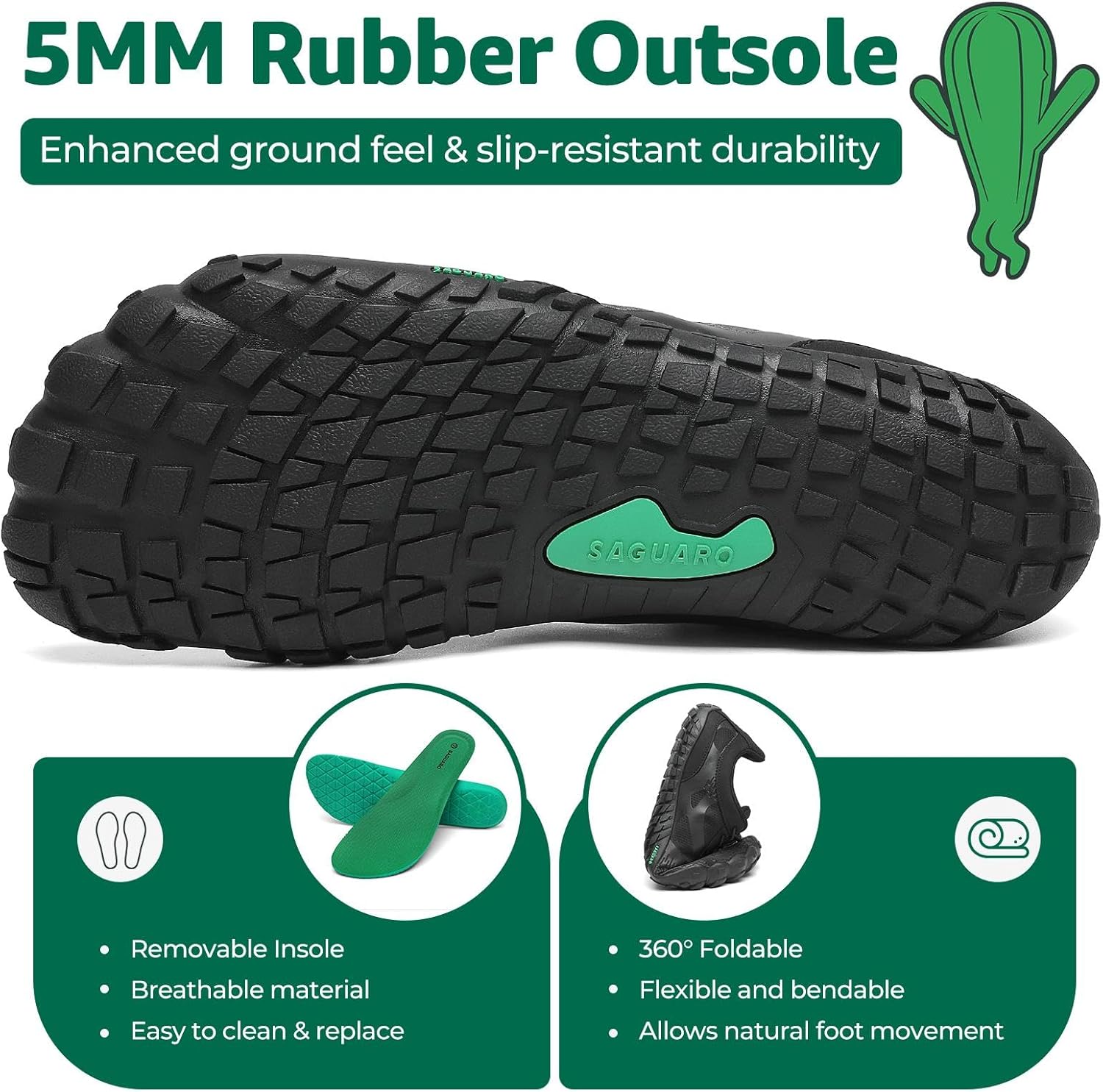 Thumbnail 5 de SAGUARO Barfußschuhe Unisex – Zehenschuhe für Herren, Damen und Trekking, schnelles An- und Ausziehen