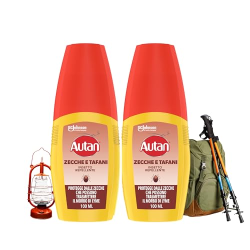 Detalle de Autan Zecche e Tafani Vapo, Spray Antizanzare 2 x 100 ml: protezione rapida e resistente all’acqua