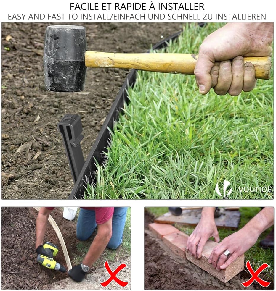 Thumbnail 3 de VOUNOT Bordure de Jardin PE 20 m 12 piquets