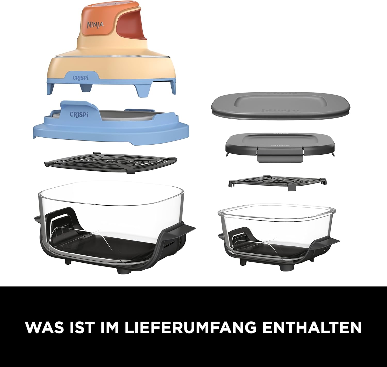 Thumbnail 2 de Ninja CRISPi Tragbare Heißluftfritteuse 3,8 l & 1,4 l – 4-in-1, Mango-Wolken FN101EUORPR