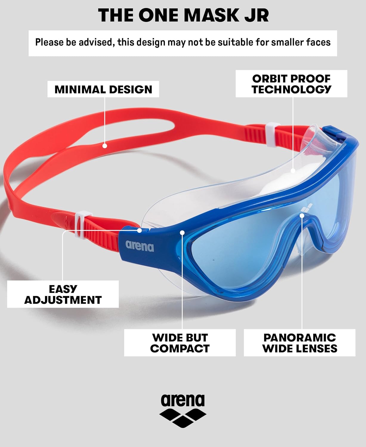Detalle 2 de Lunettes de Natation The One Mask Junior pour Enfants – Lentilles claires, confort et étanchéité