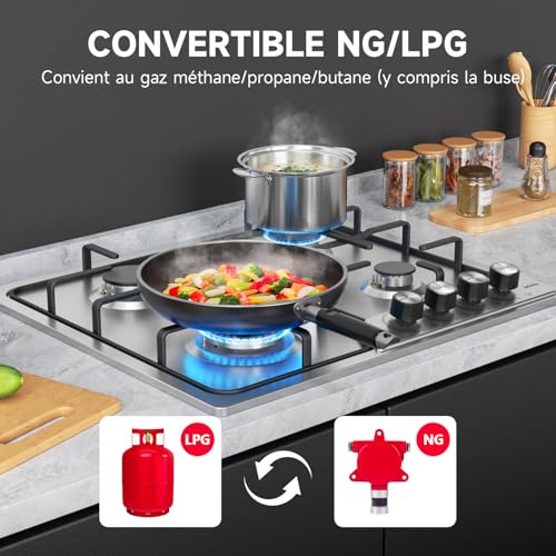 Thumbnail 2 de Plaque Gaz 4 Feux Inox IsEasy – Table Gaz 60 cm, 7200W, encastrable